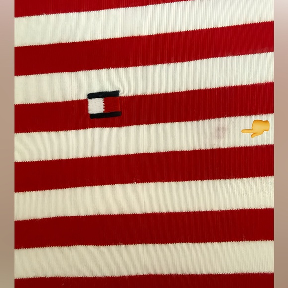 Tommy Hilfiger Heritage Stripe T Shirt Dress M Red White Grommet Nautical - Picture 10 of 11